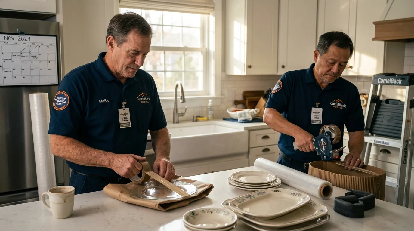 Professional crew packing kitchen dishware in Coeburn, VA